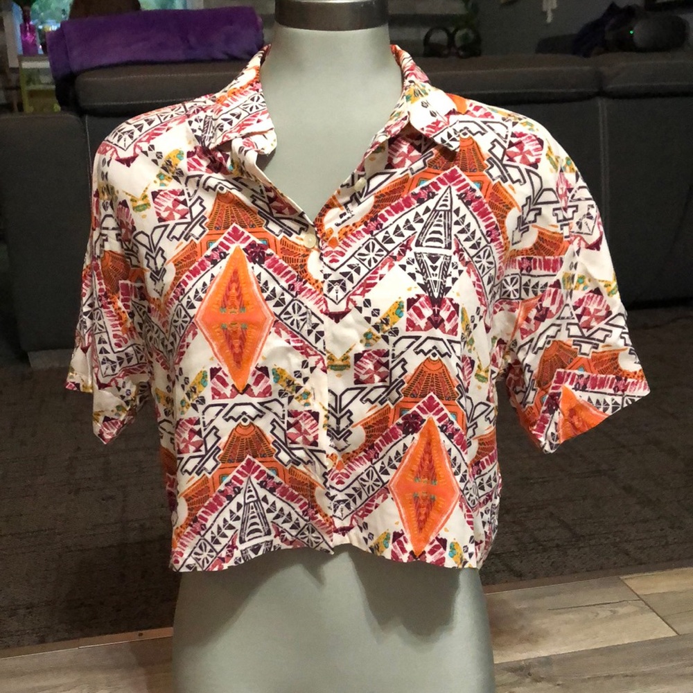 Colourful Aztec crop top
